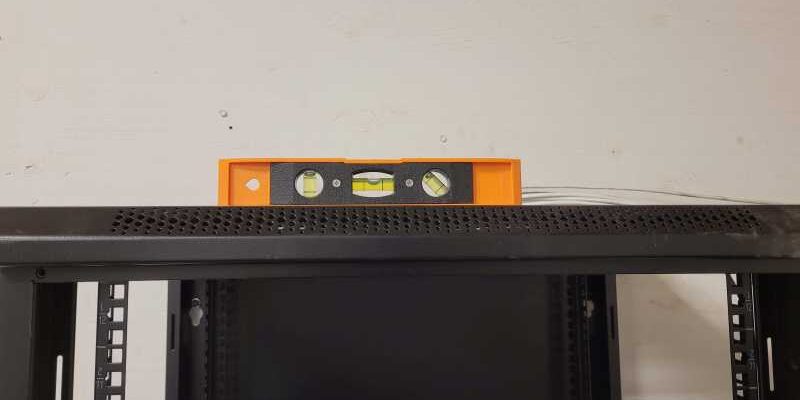 wall mount network rack leveled